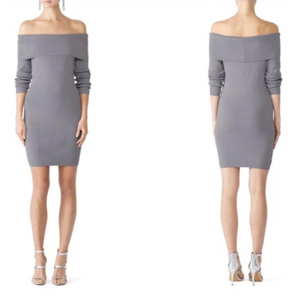Stylestalker Grey Vana Knit Strapless Midi Dress